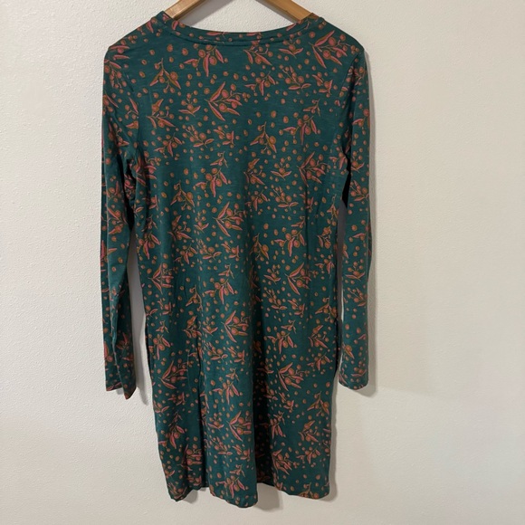 Toad&co Windmere Long Sleeve Samba Jersey Dress Green Jasper Seedpod Print-S - Picture 3 of 11